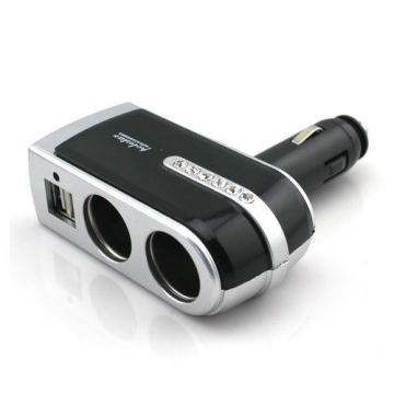 Dual USB 2 Socket Car Cigarette Lighter Charger Power Socket Adapter Splitter